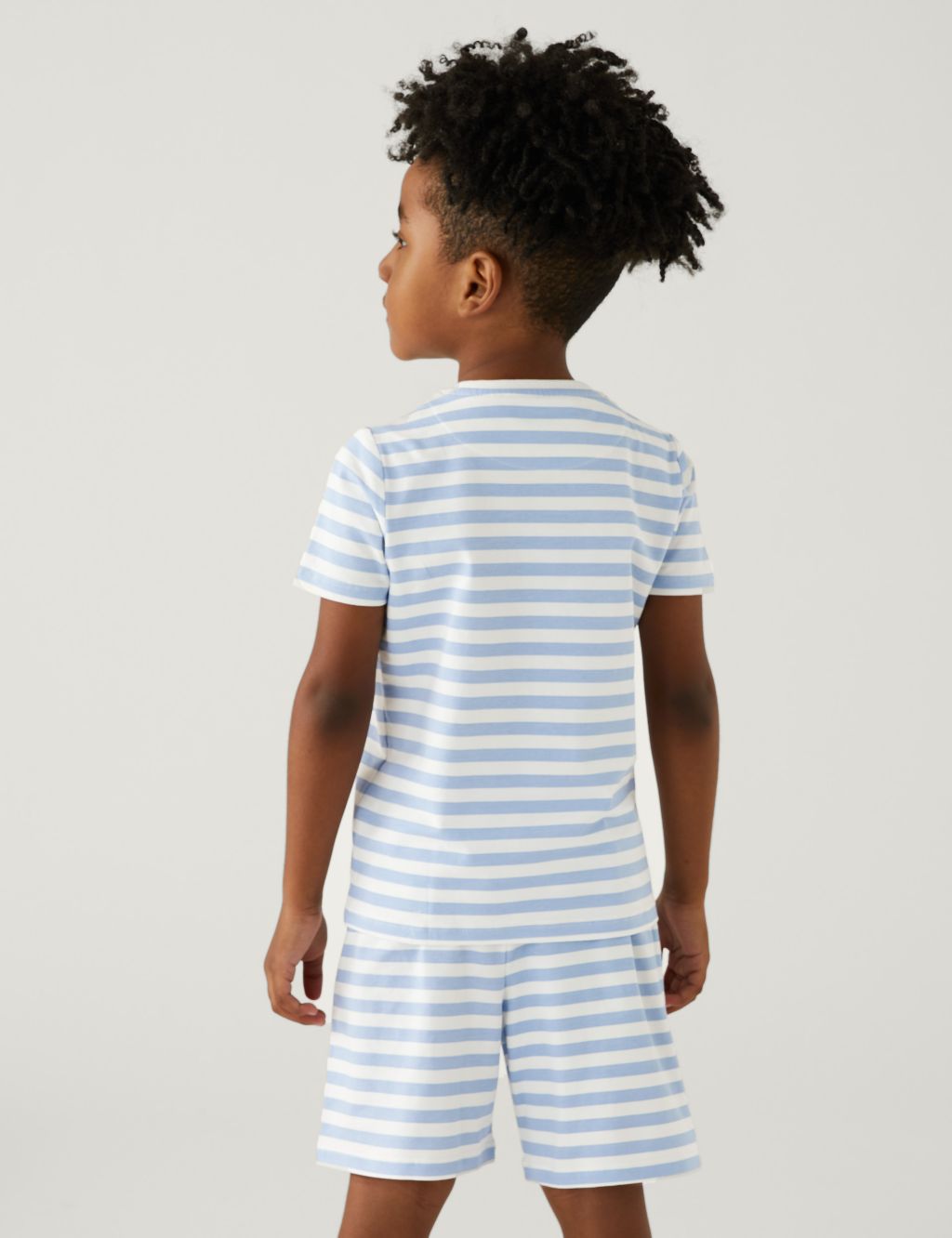 Cotton Rich Striped Short Pyjama Set (1-8 Yrs) image 2