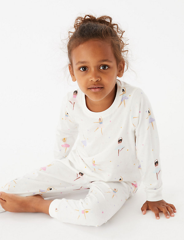 2pk Pure Cotton Ballerina Pyjama Sets (1-7 Yrs) - PT
