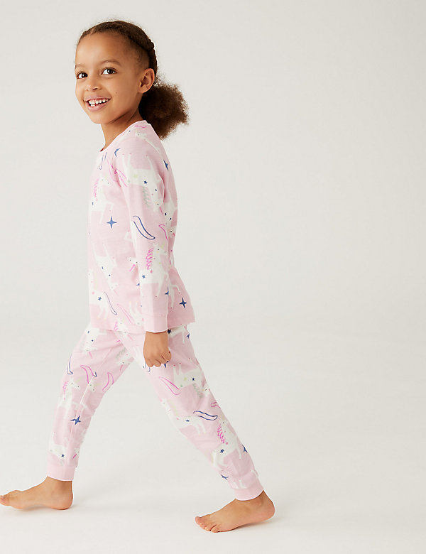 2pk Pure Cotton Unicorn Pyjama Sets (1-7 Yrs) - SA