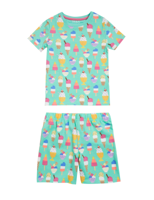 

Pijama corto de algodón con estampado de helados (12-7 años) - Green Mix, Green Mix