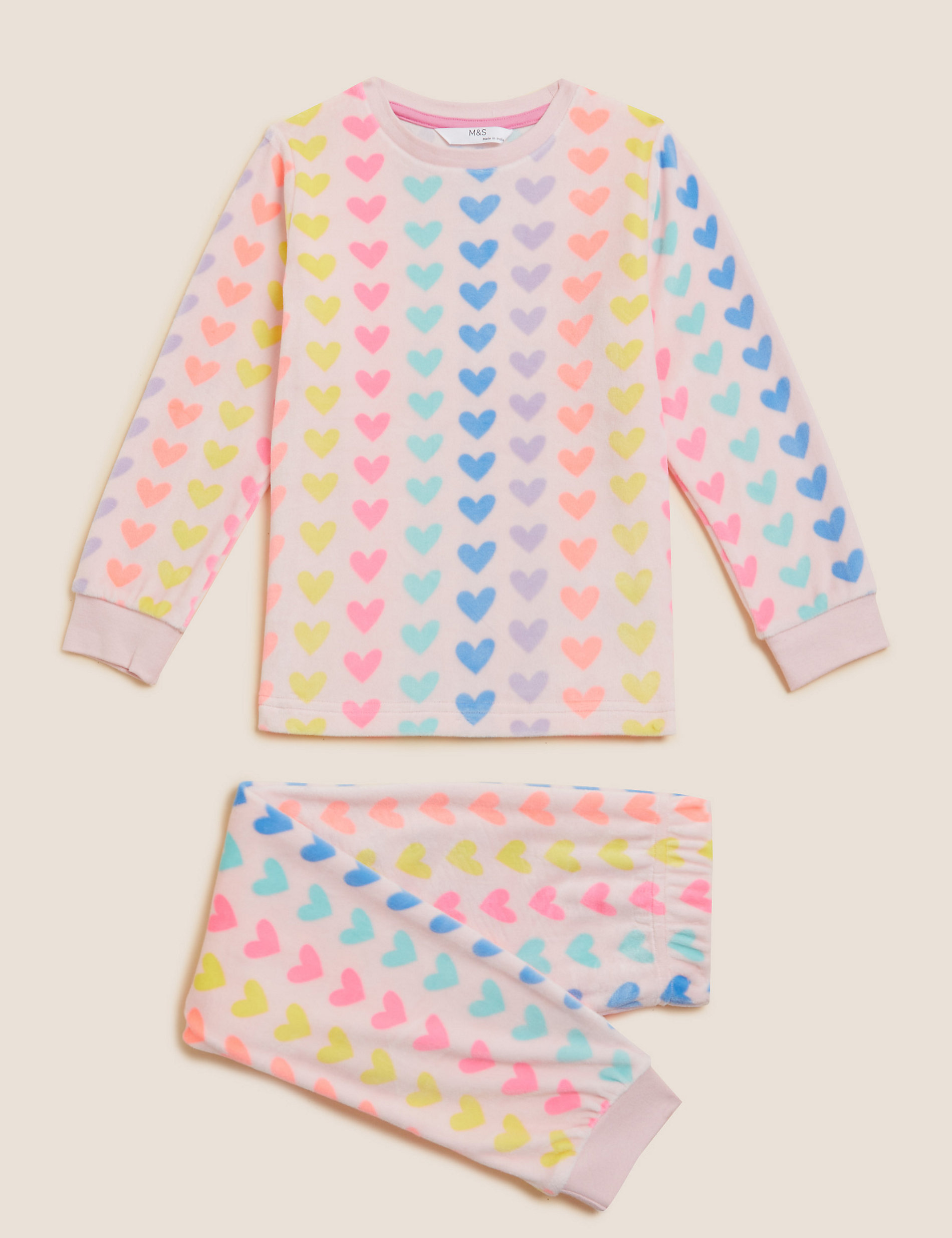 Velour Heart Pyjamas (1-7 Yrs)