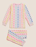 Pijama de velvetón con diseño de corazón (1-7&nbsp;años)