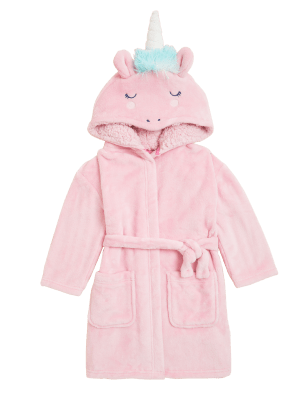 

M&S Collection Fleece-Morgenmantel mit Einhornmotiv (1-7 Jahre) - Multi, Multi