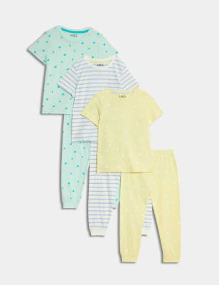 

M&S Collection Pack de 3 pijamas estampados 100% algodón (1-8 años) - Multi, Multi