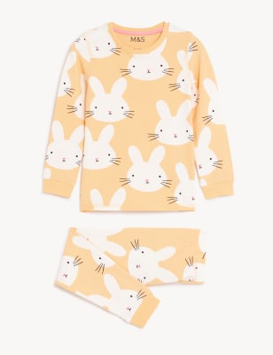 

Girls M&S Collection Cotton Rich Bunny Pyjamas (1-8 Yrs) - Orange Mix, Orange Mix