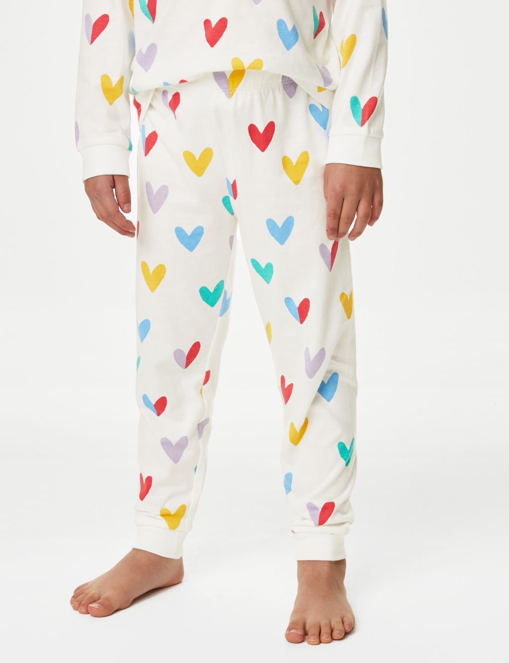 Pure Cotton Heart Print Pyjamas (1-8 Yrs) image 4