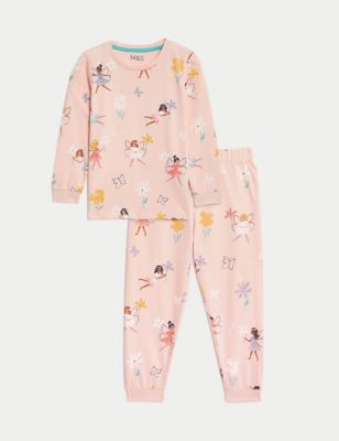 Pure Cotton Fairy Print Pyjamas (1-8 Yrs)