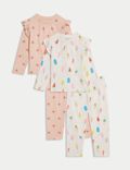 Pack de 2 pijamas 100% algodón con diseño de polos y soles (1-8&nbsp;años)