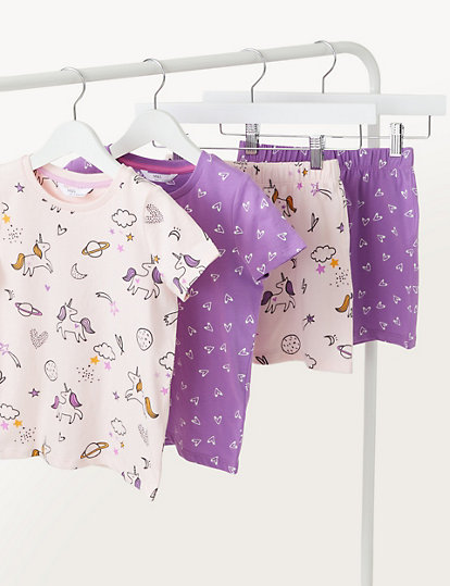 2pk Pure Cotton Printed Short Pyjama Sets