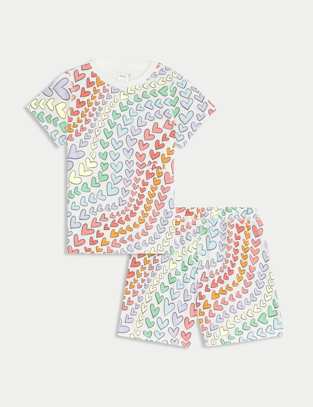Adaptive Pure Cotton Heart Print Pyjamas (1–16 Yrs) image 1