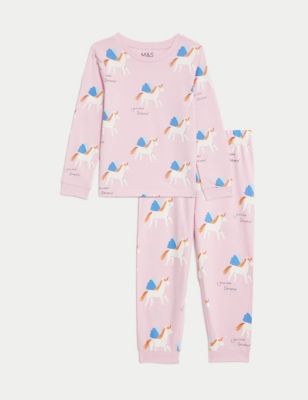 

Girls M&S Collection Pure Cotton Unicorn Pyjamas (1-8 Yrs) - Pink Mix, Pink Mix