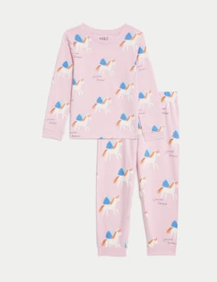 

Girls M&S Collection Pure Cotton Unicorn Pyjamas (1-8 Yrs) - Pink Mix, Pink Mix