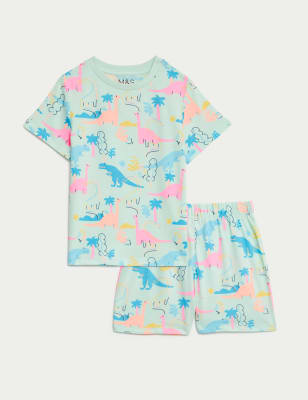 

Girls M&S Collection Pure Cotton Dinosaur Pyjamas (1-8 Yrs) - Light Aqua, Light Aqua