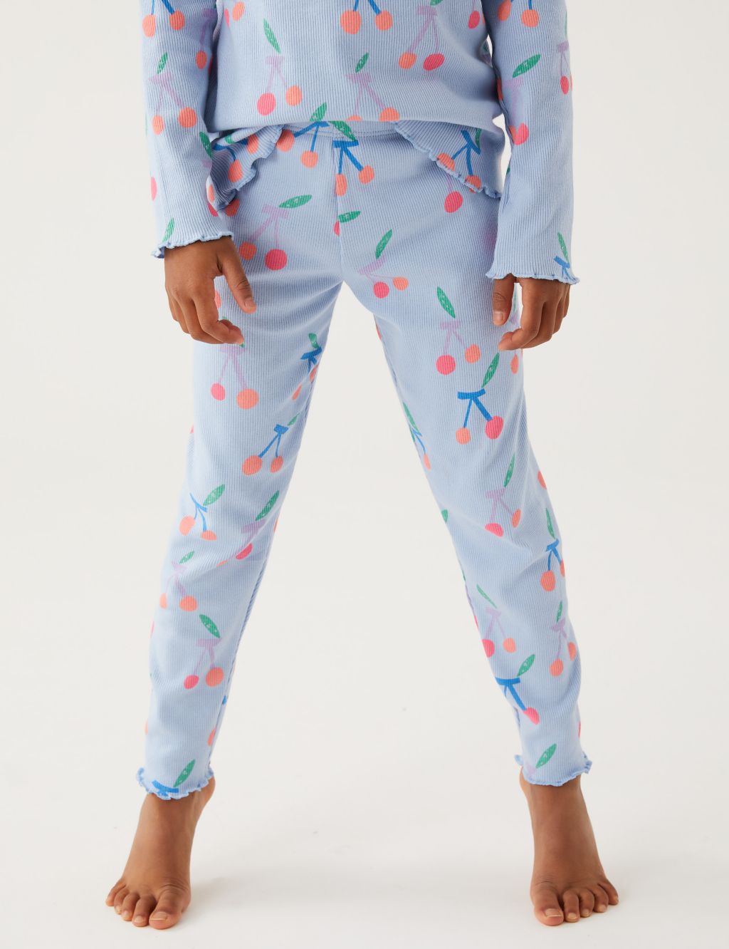 Cotton Rich Cherry Print Pyjamas (1 - 8 Yrs) image 3