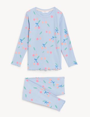 Cotton Rich Cherry Print Pyjamas (1 - 8 Yrs)