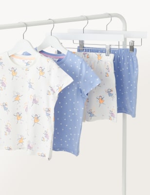 

Girls M&S Collection 2pk Pure Cotton Printed Short Pyjama Sets (1 - 8 Yrs) - Ivory Mix, Ivory Mix