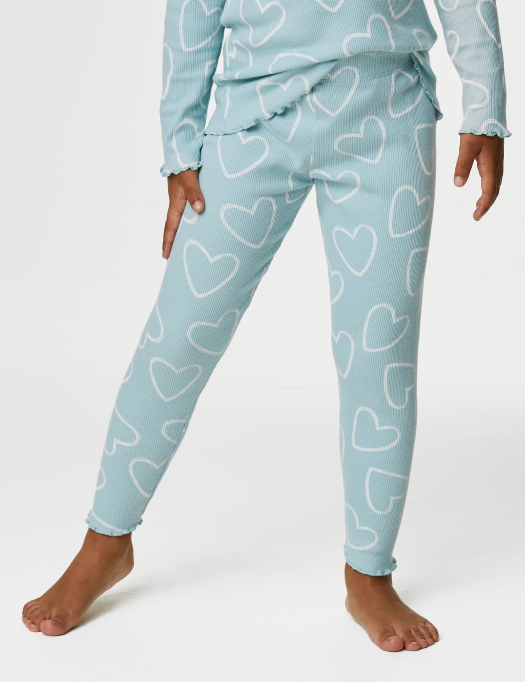 Cotton Rich Heart Ribbed Pyjamas (1-8 Yrs) image 4