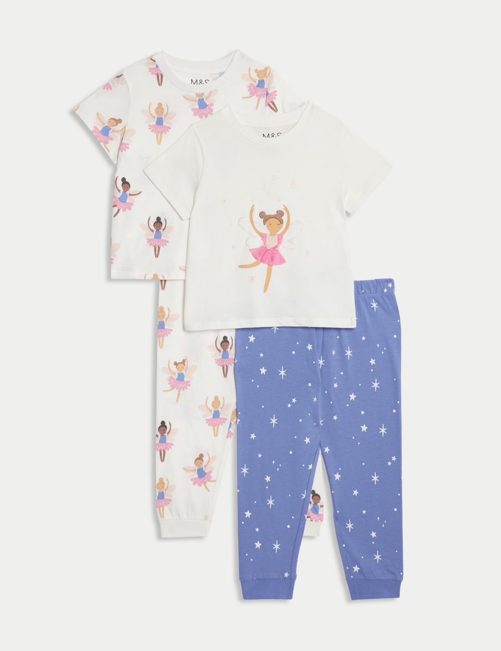 2pk Pure Cotton Fairy Pyjama Sets (12 Mths - 8 Yrs)