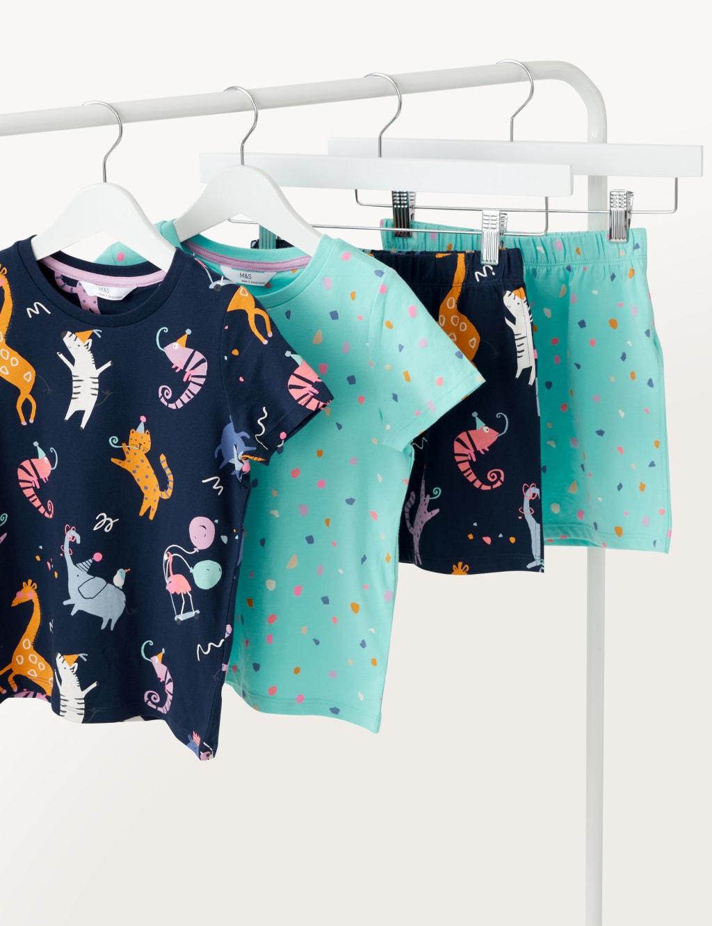2pk Pure Cotton Patterned Pyjama Sets (1-8 Yrs) image 2