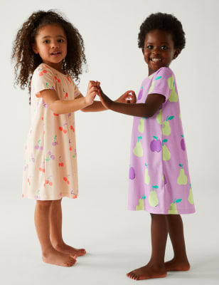 

M&S Collection 2er-Pack Nachthemden mit Obstmotiv (1-8 Jahre) - Light Peach, Light Peach