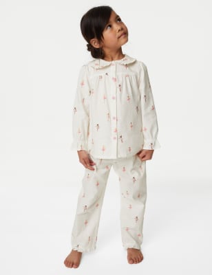 

M&S Collection Pijama 100% algodón con diseño de bailarina (1-8 años) - Ivory Mix, Ivory Mix