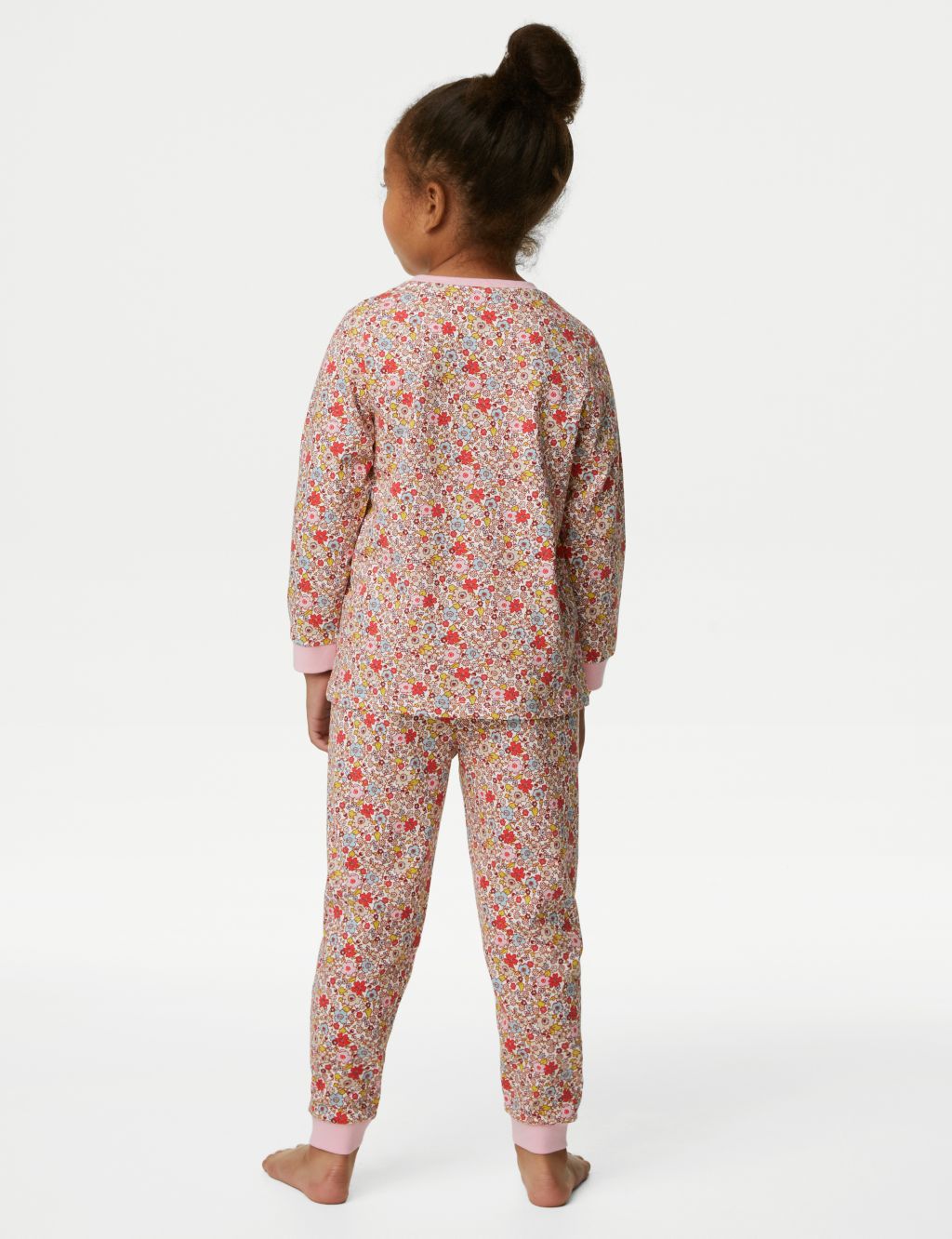 3pk Pure Cotton Floral Pyjama Sets (1-8 Yrs) image 3