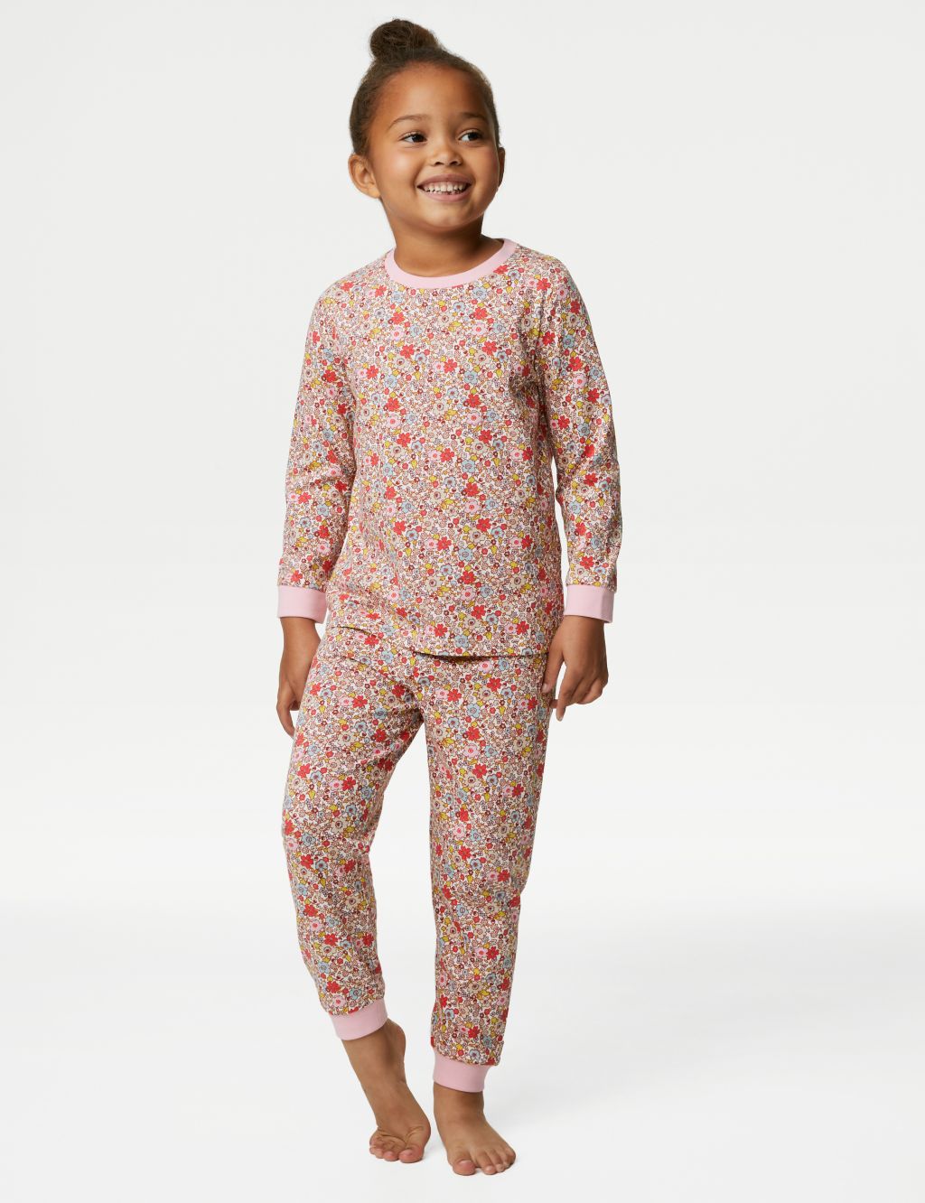 3pk Pure Cotton Floral Pyjama Sets (1-8 Yrs) image 2