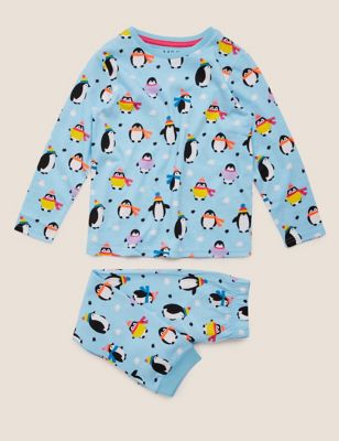 Pure Cotton Penguin Pyjama Set (1-7 Yrs) 