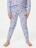 Katoenrijke geribbelde pyjama met bloemmotief (1-8 jaar)