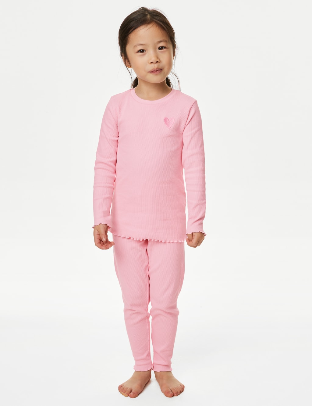 Cotton Rich Heart Rib Pyjamas (1-8 Yrs)