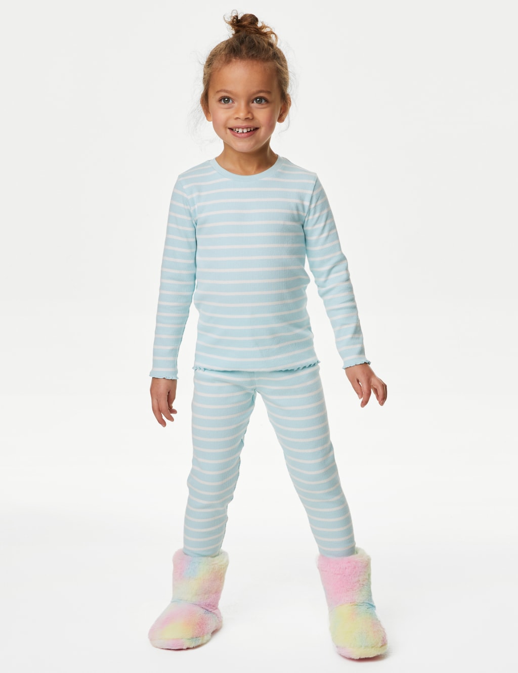 Cotton Rich Striped Rib Pyjamas (1-8 Yrs)