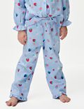Schlafanzug aus reiner Baumwolle mit Erdbeermotiv (1–8 Jahre)
