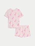 Cotton Rich Flamingo Rib Pyjamas (1-8 Yrs)