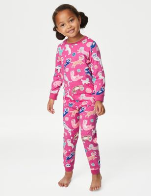 

Girls M&S Collection Pure Cotton Glow In The Dark Cat Pyjamas (1-8 Yrs) - Pink Mix, Pink Mix