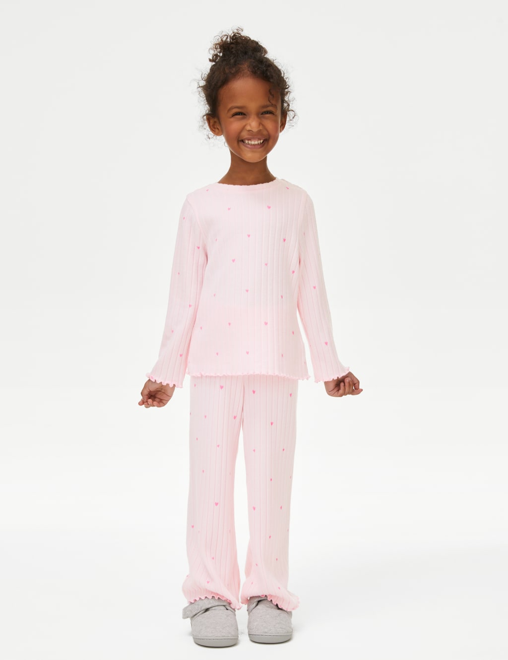 Ribbed Heart Pyjamas (1 - 6 Yrs) image 1