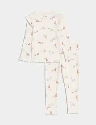 

Girls M&S Collection Cotton Rich Bunny Pyjamas (1-8 Yrs) - Ecru Mix, Ecru Mix