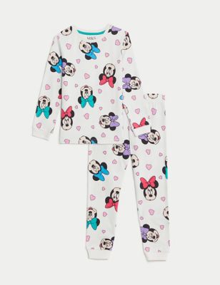 M&S Girls Cotton-rich Minnie Mousetm Pyjamas (1-8 Yrs) - 5-6 Y - Calico, Calico