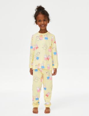 M&S Girls Pure Cotton Peppa Pigtm Pyjamas (1-6 Yrs) - 3-4 Y - Yellow, Yellow