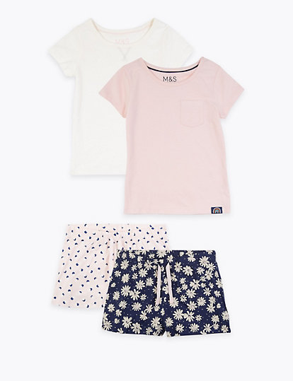 2 Pack Floral Short Pyjama Sets (1-7 Yrs)