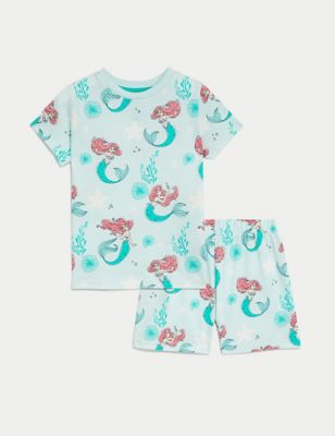 M&S Girls Disney Ariel Pyjamas (2-8 Yrs) - 2-3 Y - Aqua, Aqua