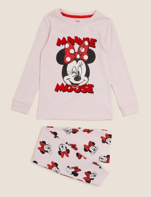 M&S Girls Minnie  Pure Cotton Pyjama Set (2-10 Yrs)
