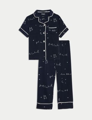 Pyjama en satin avec texte «&nbsp;Just Be Kind&nbsp;» (du 1 au 6&nbsp;ans) - BE