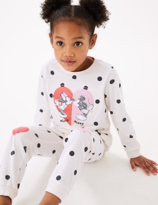 Minnie Mouse Glitter Heart Pyjama Set 2 7 Yrs