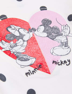 

M&S Collection Schlafanzugset mit Minnie Mouse™-Motiv und Glitzerherzmuster (2-7 J.) - Cream Mix, Cream Mix