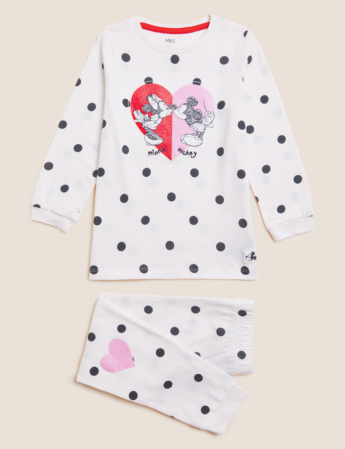 Minnie Mouse™ Glitter Heart Pyjama Set (2-7 Yrs)