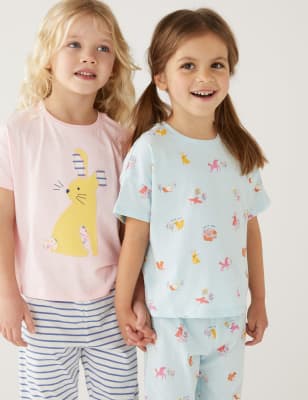 

M&S Collection Pack de 2 pijamas 100% algodón con diseño de conejito (1-8 años) - Pink Mix, Pink Mix