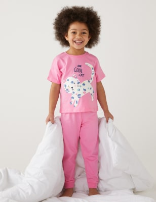 

M&S Collection Pack de 3 pijamas 100% algodón de leopardo (1-8 años) - Pink, Pink