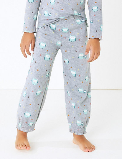 2 Pack Cotton Owl Print Pyjama Sets (1-7 Years)