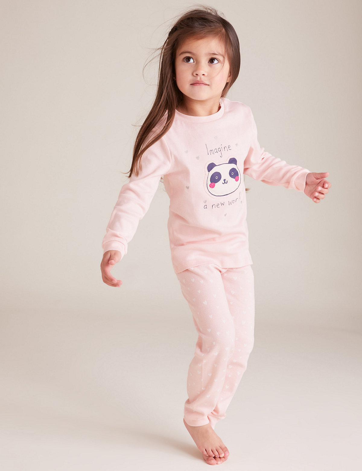 2pk Pure Cotton Panda Pyjama Sets (1-7 Yrs)