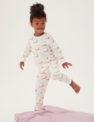 M&S Girls 3pk Pure Cotton Animal Pyjama Sets (1-7 Yrs)